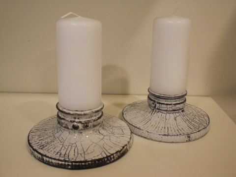 Kähler lysestager i sort/hvid dobbeltglasur. Sælges samlet.
