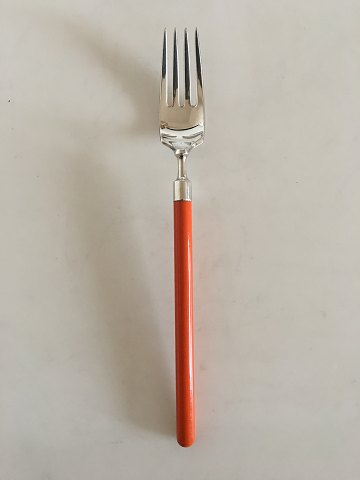 Hans Hansen Amalie Dinner Fork in Silver with Orange Enamel Handle