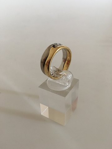 Georg Jensen 18K Gold Fusion Ring with Three Diamonds