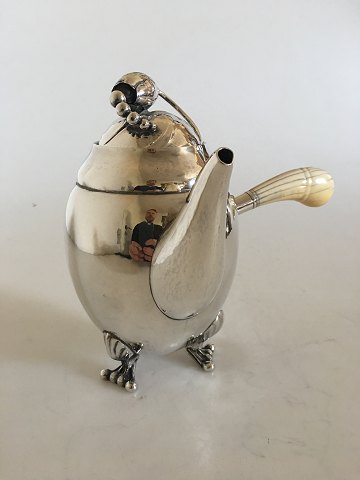 Georg Jensen Sterling Silver Blossom Coffee Pot with Ivory Handle No. 2B