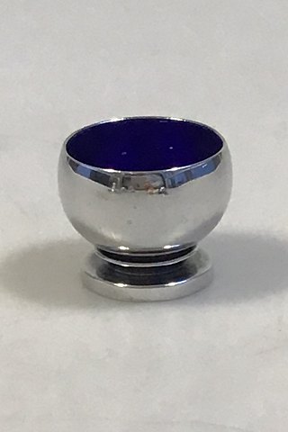 Georg Jensen Sterling Silver Pyramid Egg cup  with blue enamel No 585