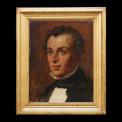 Wilhelm Marstrand, 1810-73, Öl auf Leinen. 
Herrenporträt. Lichtmasse: 36x28cm. Mit Rahmen: 
47x39cm