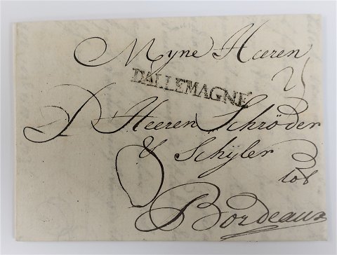 Brief von Hamburg nach Bordeaux. 30.05.1746 mit D