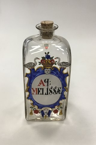 Holmegaard  Apotekerflasken, krukke med tekst AP MELISSAE fra 1986