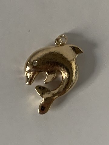 Dolphin Pendant in 14 carat Gold with Brilliant
Stamped 585
Height 34.38 mm