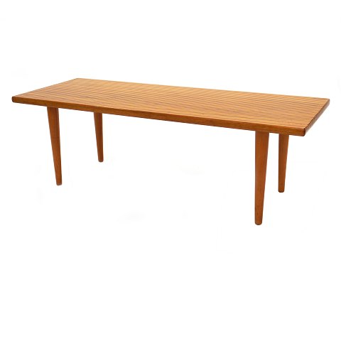 Yngvar Sandström mahogany and birch coffee table. 
H: 48cm. Top: 56x147cm