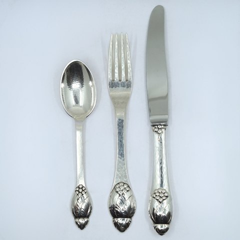 Evald Nielsen; Silver cutlery no. 6 for 8 persons, 24 pieces