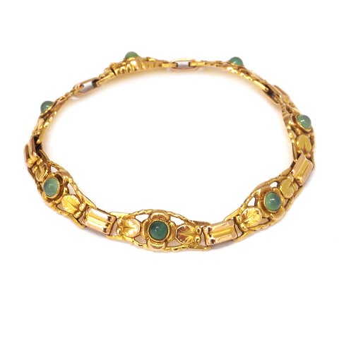 Evald Nielsen, Denmark, 14kt gold bracelet. L: 
18,5cm