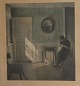 Peter Ilsted Opus 40. The Old Apartment. Sunshine in the silent room (Same motif 
as Opus 39.) Issued in 150 numbered colored prints. Plate 48 x 43  cm  
(Mezzotint in colors, 1920 (O/S 40),  Signed and numbered in pencil, no 64 from 
edition of 150.)