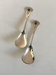 A Pair of Mogens Ballin Silver Spoons with Blue Stones