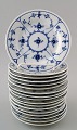 17 pieces. Royal Copenhagen Blue Fluted Plain Side Plate # 182.
