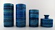 4 Bitossi, Rimini-blue vases in ceramics, designed by Aldo Londi.
