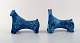 Bitossi, A pair of sculptural horses in Rimini blue ceramic, designed by Aldo 
Londi.
