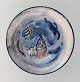 Julie Bloch Kyhn for Kähler, Denmark. Hand painted unique bowl in glazed 
ceramics with fish motif. Dated 1923.