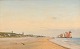 Dansk 
Kunstgalleri 
presents: 
"People 
and fishing 
boats on the 
beach at 
Scheveningen" 
Oil painting on 
canvas.