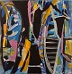 Ivy Lysdal, f 1937. Dansk keramiker og kunstmaler. Akryl på lærred. Abstrakt 
modernistisk maleri. Koloristisk palette, sent 1900-tallet.
