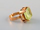 Swedish jeweler. Modernist vintage ring in 18 carat gold adorned with 
semi-precious stone. Dated 1973.
