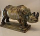 20332 RC Rhino Rhinoceros 26 x 45 cm March 1935 Arnoff Thomsen Royal Copenhagen 
Art Pottery
