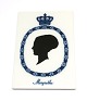 Royal Copenhagen. Plaque with Queen Margrethe. Measures 13*9 cm