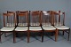 Roxy Klassik præsenterer: Arne Vodder/Sibast Furniture.10 spisestuestole.Palisander/ stribet stof.Pæn ...