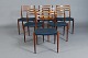 Roxy Klassik præsenterer: N.O. Møller/J.L. Møller.6 spisestuestole.Model nr. 78.Palisander/ blåt ...