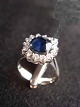 Stentoft Antik præsenterer: Rosetringm safir 2.0 ct.brill: Top Wesselton vvs1 0,42 ct.Hvidguld 14k 585 ...