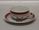 Royal Copenhagen Aluminia Tranquebar RØD 0957-13 Tekop og underkop 16.5 cm (27 cl)  I fin og hel ...
