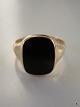 Herre Ring med sort sten/Onyx 585 guld stemplet K.T.A. Knud Thøger Andersen Åbyhøj