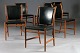 Jacob Kjær.
6 Stole.
Teak &
original sort
læder.
Pæn ...
