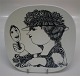 Bjørn Wiinblad Nymølle Firkantede platter - blå og sort Imerco NytårsplatterNymølle 3060-1246 ...