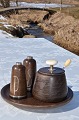 Plate De Ménage, palisander med indlagt sølv. F. Hingelberg, dansk sølv. Sterling sølv 925s.  ...