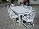 Langbord med otte stoleH.73,5cm L.185cm B.84cm.med brugssporSæt 7800kr.