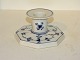 Royal Copenhagen Musselmalet Riflet, lysestage.Stemplerne viser, at denne er fra mellem 1928 ...