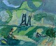 Motiv fra
Søndermarken.
Dansk kunst,
olie på lærred.