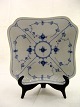 Royal Copenhagen musselmalet riflet firkantet fad 1/26  1.sort.21,5x21,5 cm.   # 180606