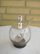 Marmelade krukkeGlas med sølv låg og sølvskeHingelbergHøjde : 11 cmaf svend Weihrauch ...