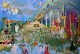 Dansk Kunstgalleri præsenterer: Maleri, olie på lærred, flot koloristisk i den surreelle stil.
