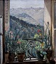 Dansk Kunstgalleri præsenterer: Motiv fra St. Cervais, meget bred flot guldramme.