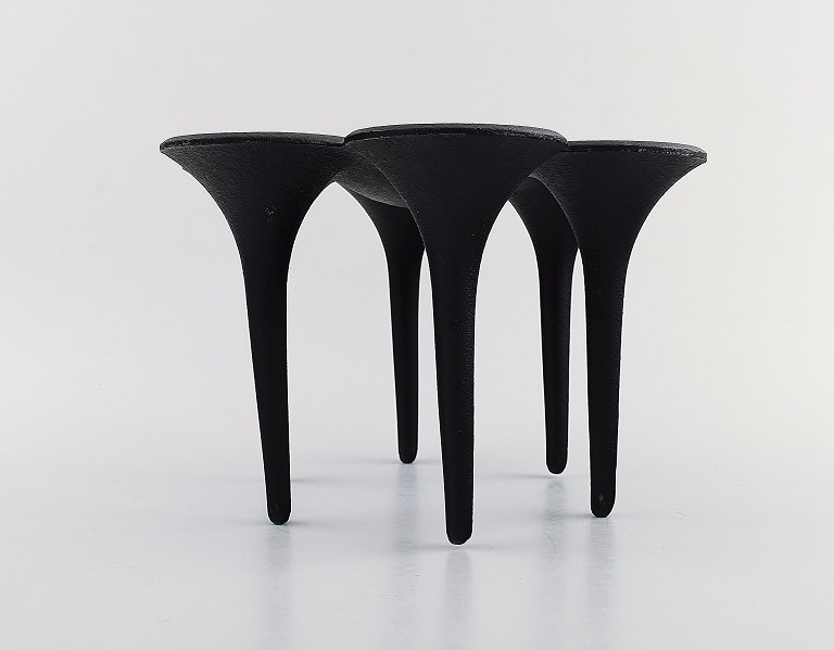 Jens Quistgaard candlestick in cast iron for six light.
