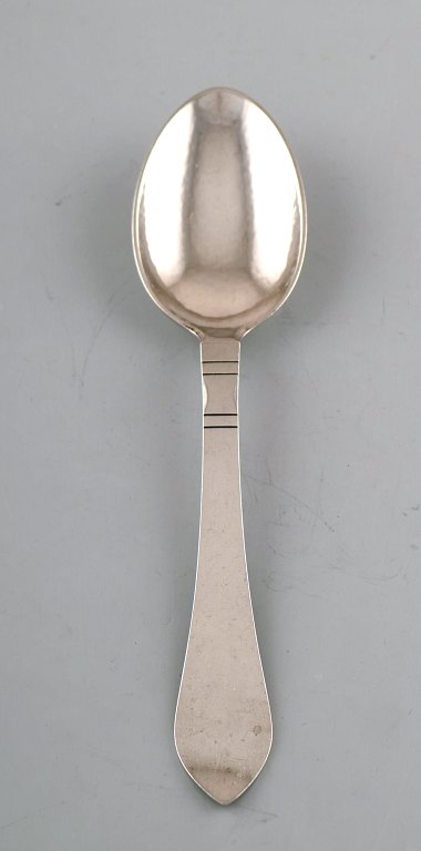 Georg Jensen Continental dinner spoon, hand hammered. 
