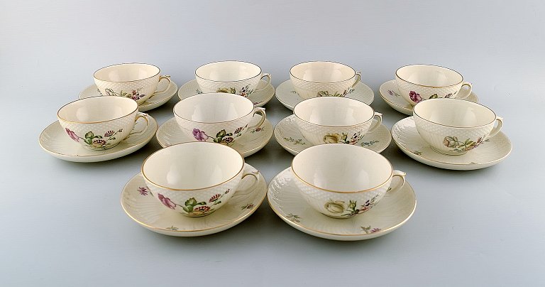 Royal Copenhagen. "Frisenborg". Set of ten teacups with saucers.
