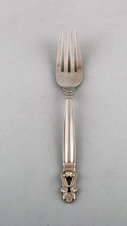 Georg Jensen "Acorn" dinner fork in sterling silver. Three pieces in stock.
