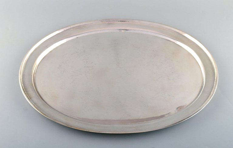 Large Georg Jensen serving tray in sterling silver.
