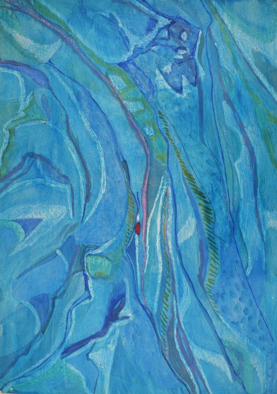 Ivy Lysdal, f 1937. Dansk keramiker og kunstmaler. Gouache på karton. Abstrakt 
modernistisk maleri. Koloristisk palette. Sent 1900-tallet.
