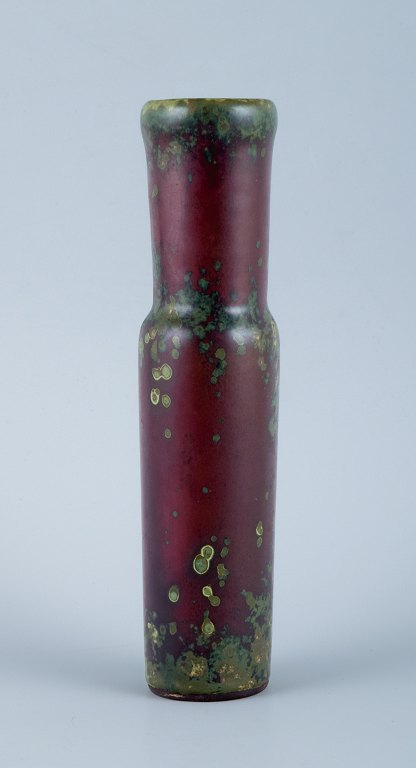 Hans Hedberg (1917-2007) for Biot, France, slim unique ceramic vase in crystal 
glaze.