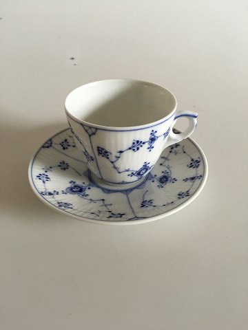 Royal Copenhagen Musselmalet Riflet Kaffe Kop og Underkop No 80