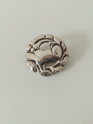 Georg Jensen Sølv Broche No 134 med fugl