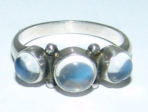 KAD ringen Georg Jensen Sterling Silver Ring with Moonstones No