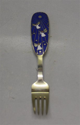 Anton Michelsen Julegaffel 1953 Englene bebuder Forgyldt sølv med 
emaljedekoration. Design: E. og U. Clemmensen