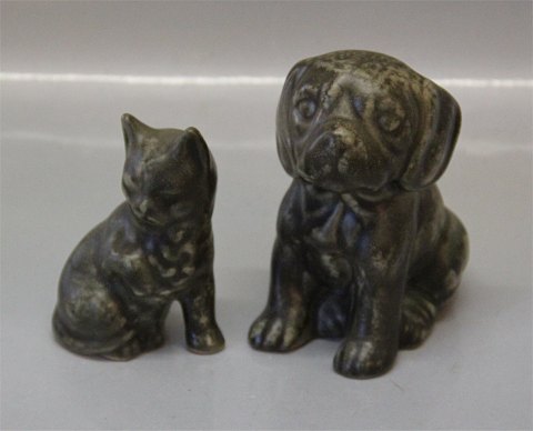 Danish Art Pottery from Bornholm Johgus Cat and dog